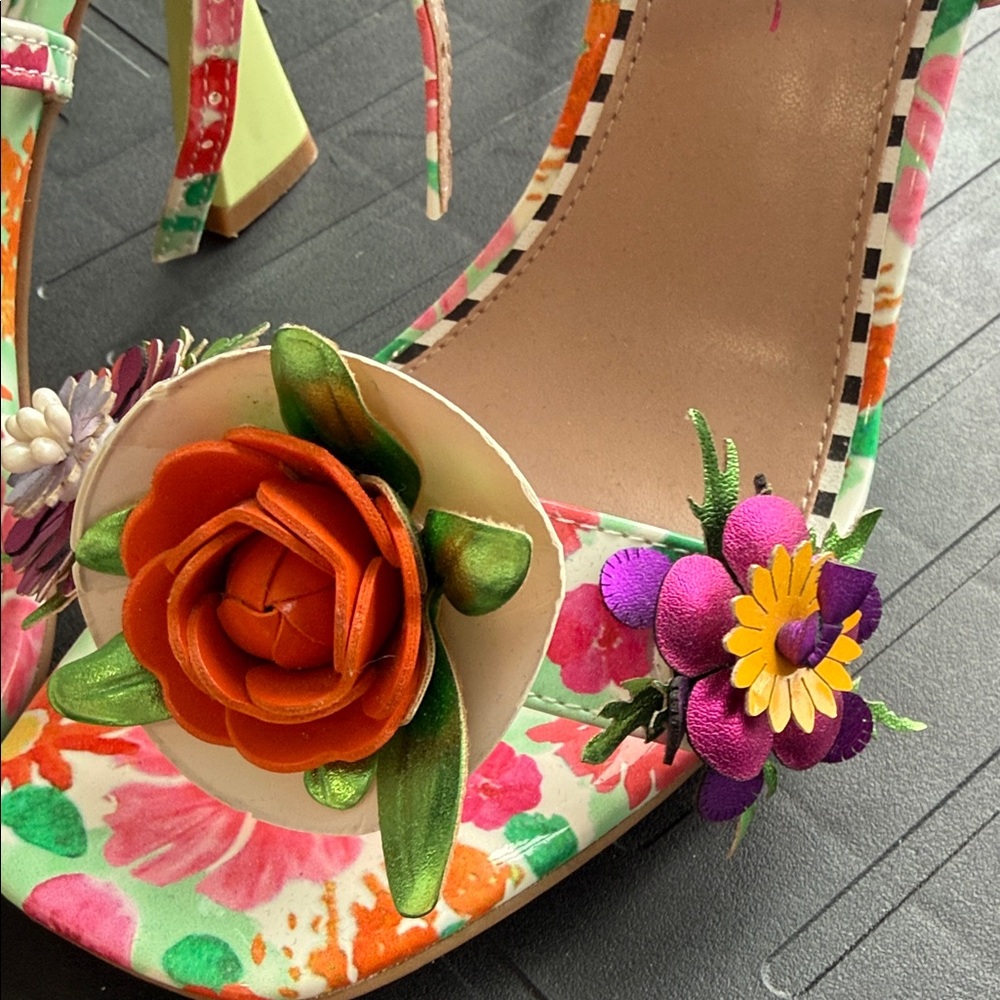 Betsy Johnson Floral Strappy Sandals - Picture 5 of 10